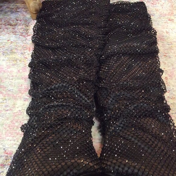 NWOT Madden Girl Sasha Glitter Fishnet Slouch Over-The-Knee Boots - Picture 8 of 10